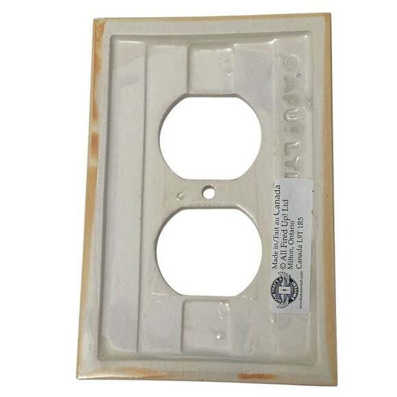 Ceramic Duplex Outlet Cover Pink Roses Made in Canada - Picture 2 of 5